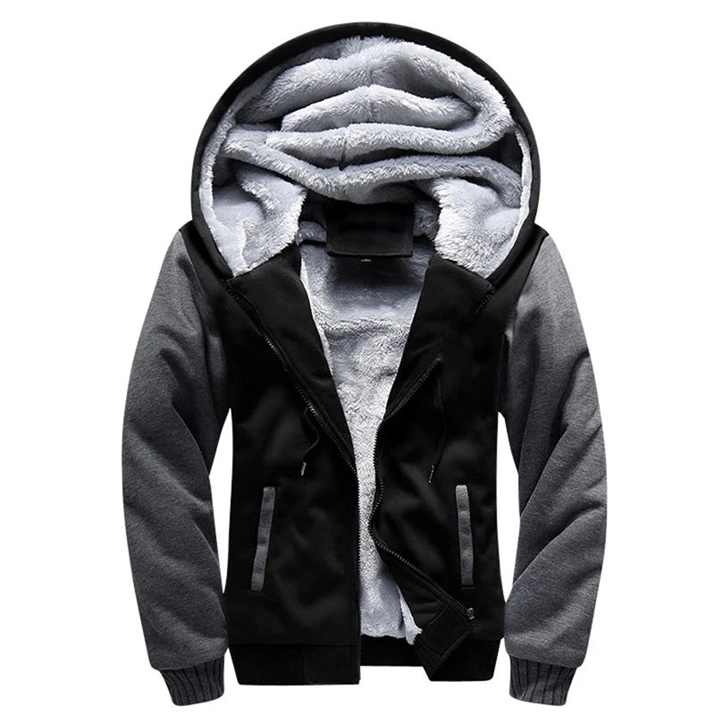 Men's camouflage winter jacket from MC The Black Diamonds, fleece-lined, long-sleeve, casual hooded coat for streetwear fashion.