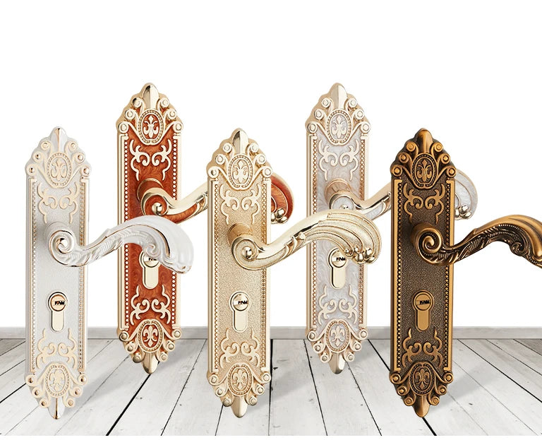 European style gold door lock with keys and ivory white handle, anti-theft home security hardware by ๐๐ ๐๐๐ ๐น๐๐๐๐ ๐ป๐๏ฟฝ