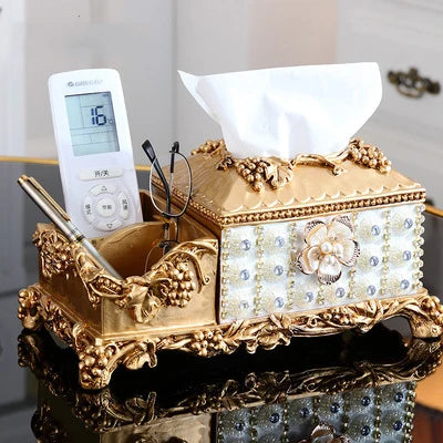 European Resin Diamond Fruit Plate Dried Fruit Candy Dish Tissue Box Ornaments Home Livingroom Table Furnishing Decoration Craft - https://mohammadcollection.com