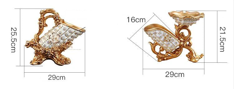 European Resin Diamond Fruit Plate Dried Fruit Candy Dish Tissue Box Ornaments Home Livingroom Table Furnishing Decoration Craft - https://mohammadcollection.com