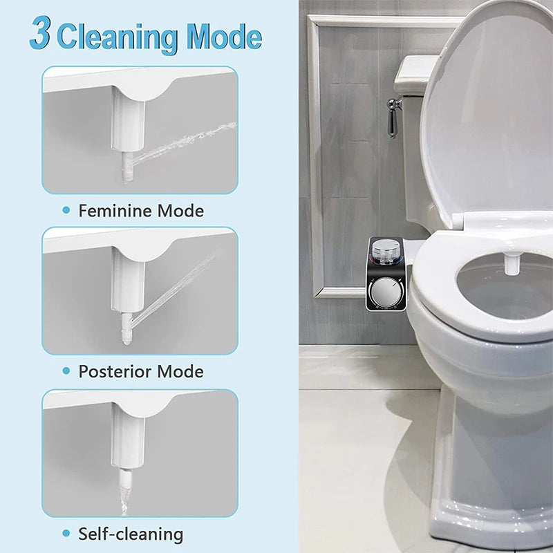 Bidet Toilet Seat Attachment Non-Electric Self-Cleaning Dual Nozzles Wash Hot Cold Mixer Water Lady Bathroom Accessories Sprayer - https://mohammadcollection.com