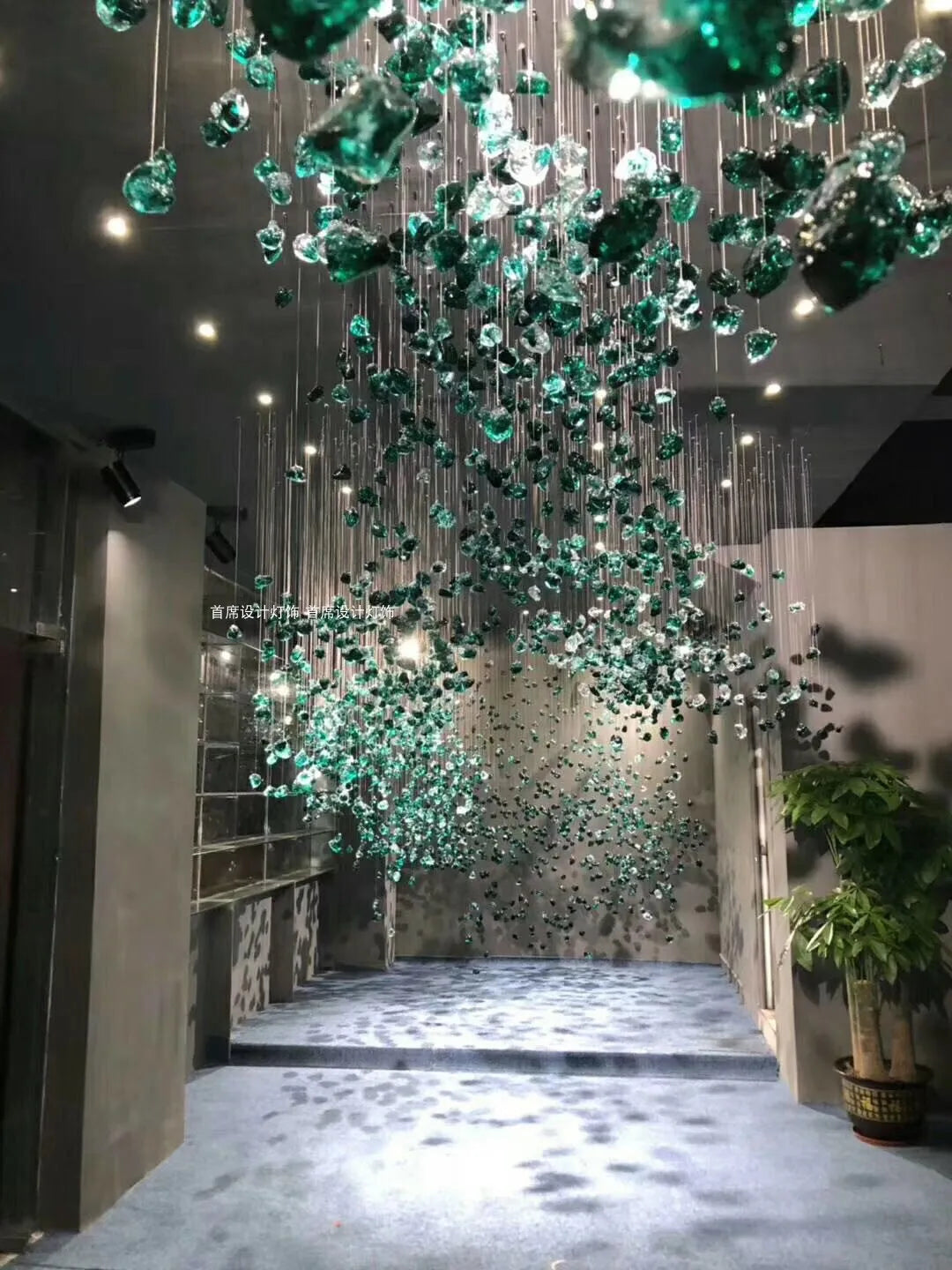 Creative Crystal Stone Pendant Hotel Sales Office Conference Room Sand Table Post-modern Lobby Art Personality Pendant Pendant