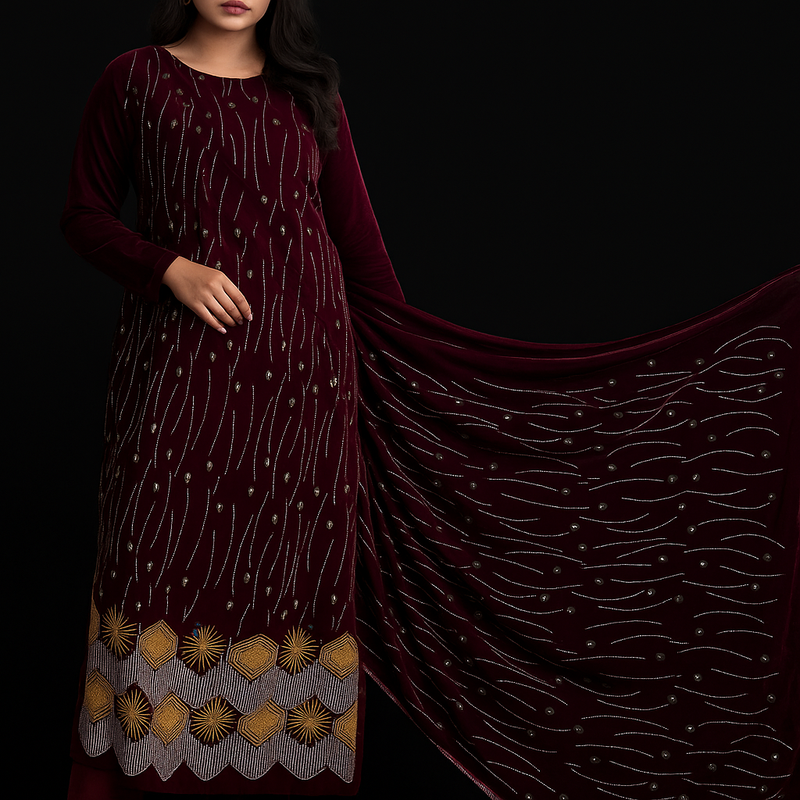 Velvet Fabric 4-Meter Suit