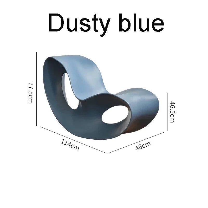 Modern MC THE BLACK DIAMOND rocking lounge chair made of rotational-molded polyethylene, stylish and comfortable for home relaxation.