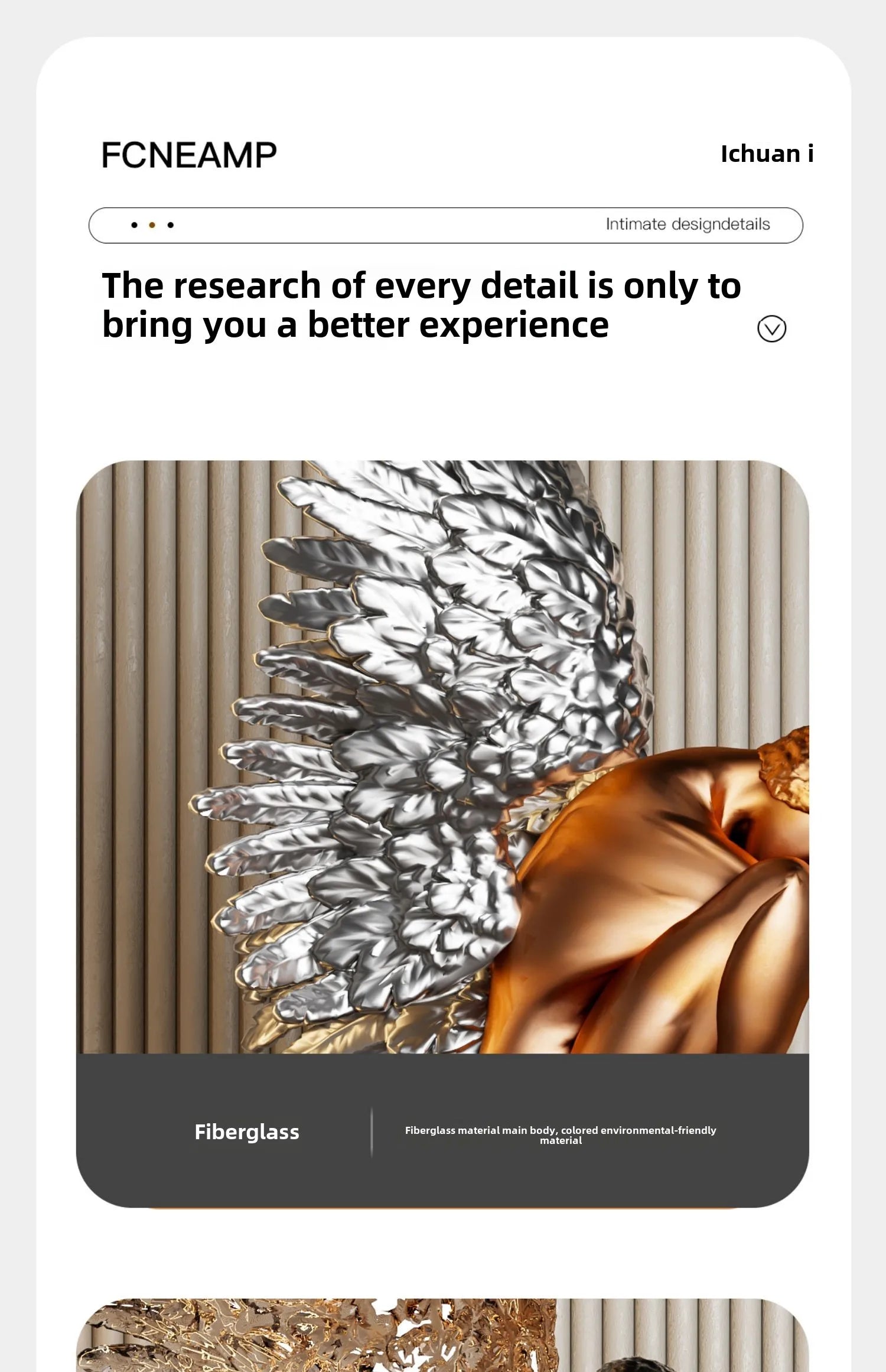 MC THE BLACK DIAMOND desk decoration wings statue in artwork style, featuring intricate wing details for elegant office decor.