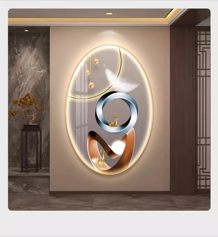 Light Luxury Wall Art Nine Fish Picture Entrance Wall Decor Aesthetic High End Living Room Corridor Luminous LED Light Painting - ๐๐ฎ ๐๐๐ ๐น๐๐๐๐ ๐ป๐๐๐๐ ๐๐