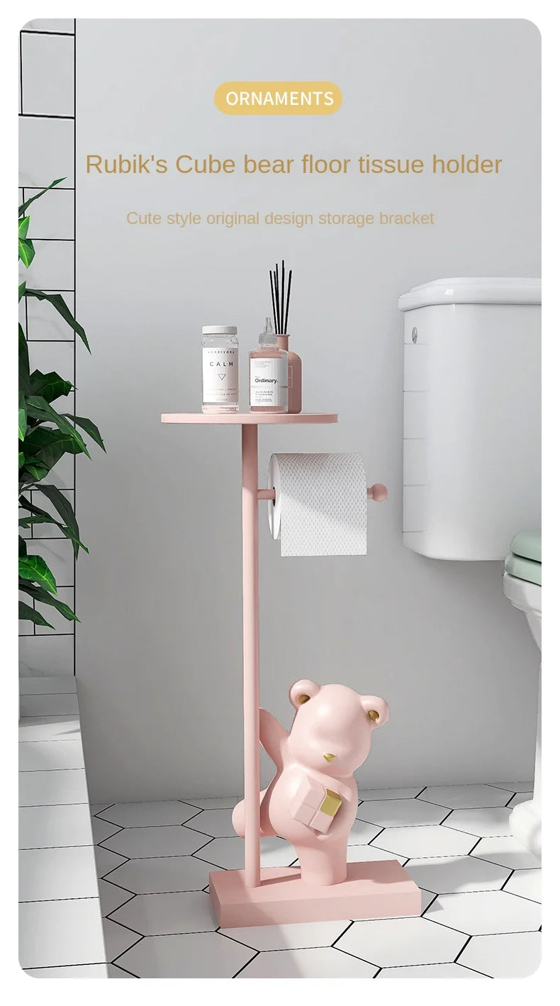 Nordic simple household decoration Bear figurine toilet roll paper rack floor decoration storage rack beside bathroom toilet - ๐๐ฎ ๐๐๐ ๐น๐๐๐๐ ๐ป๐๐๐๐ ๐๐