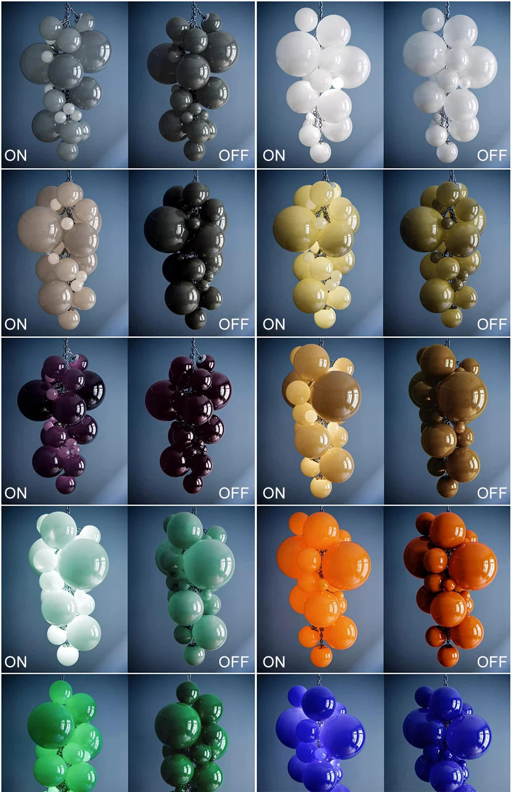 2025 New Trend Purple Glass Grape Ball Art Ceiling Chandeliers Hanging Lamps Suspension Luminaire Lampen For Living Room