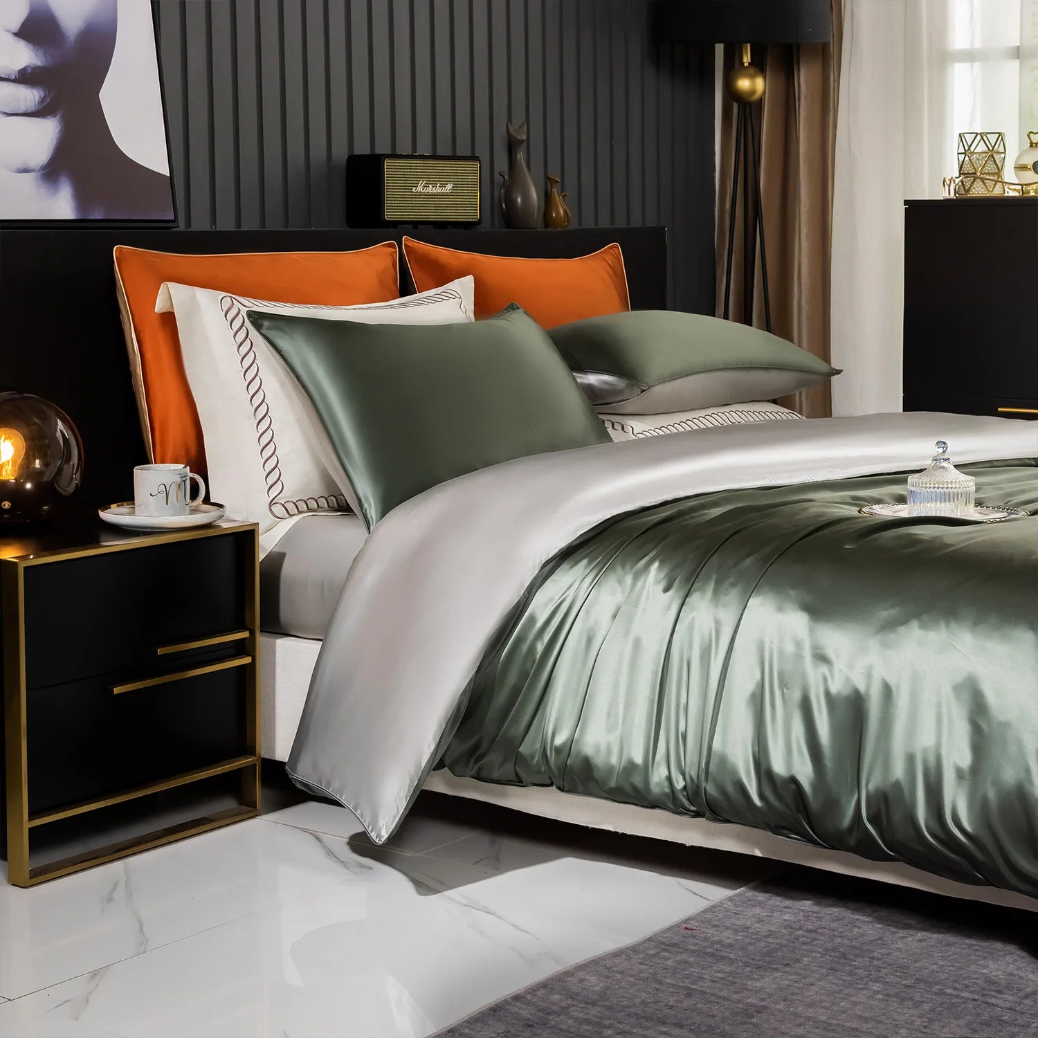 DISANGNI 22 Momme 6A Mulberry Silk Duvet Cover – Reversible A/B Design | OEKO-TEX Certified Luxury Bedding - https://mohammadcollection.com