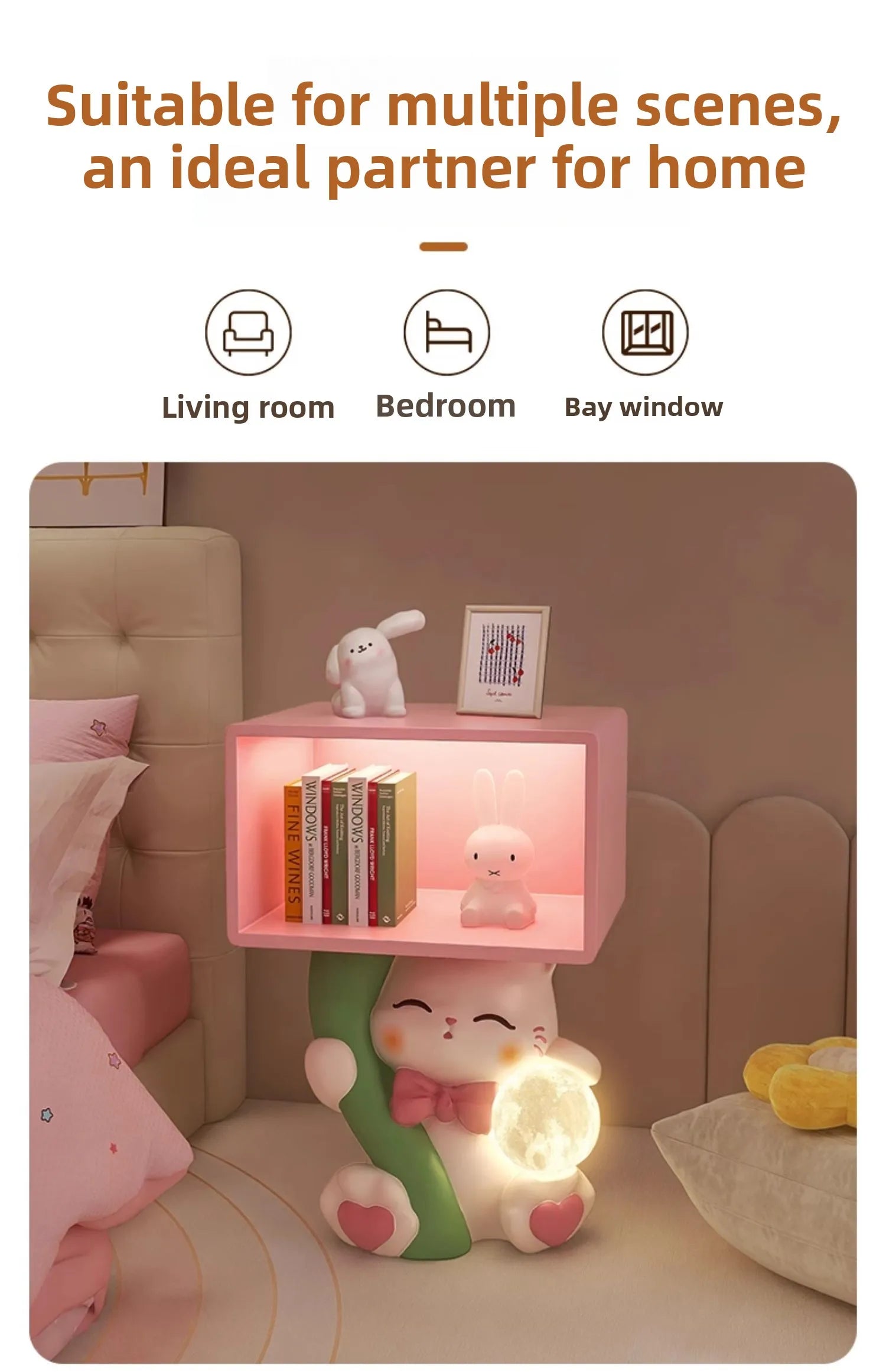 Cartoon Cute Cat Figurine Bedside Table Girl Children&
