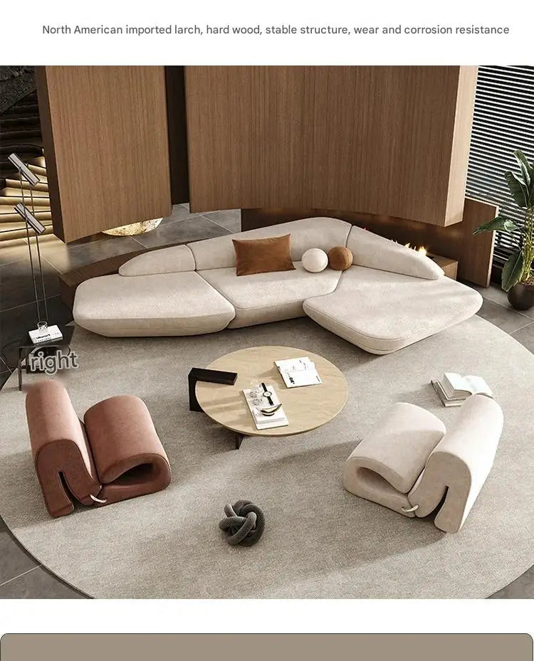 Curved luxury leisure reception corner sofa by MC THE BLACK DIAMOND, featuring plush cushions and a modern sectional design.