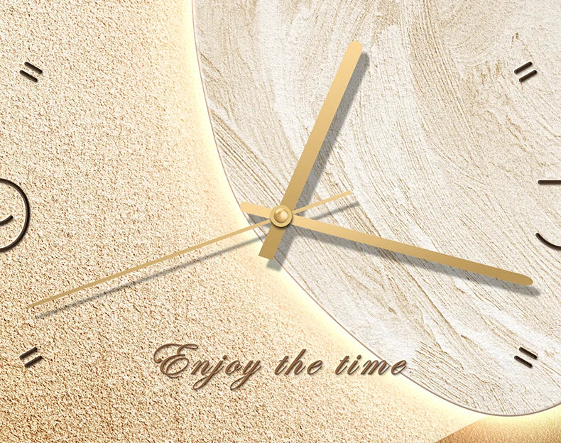 Wall clock featuring hanging stone artwork and digital clock display, designed as decorative wall art by MC THE BLACK DIAMOND.
