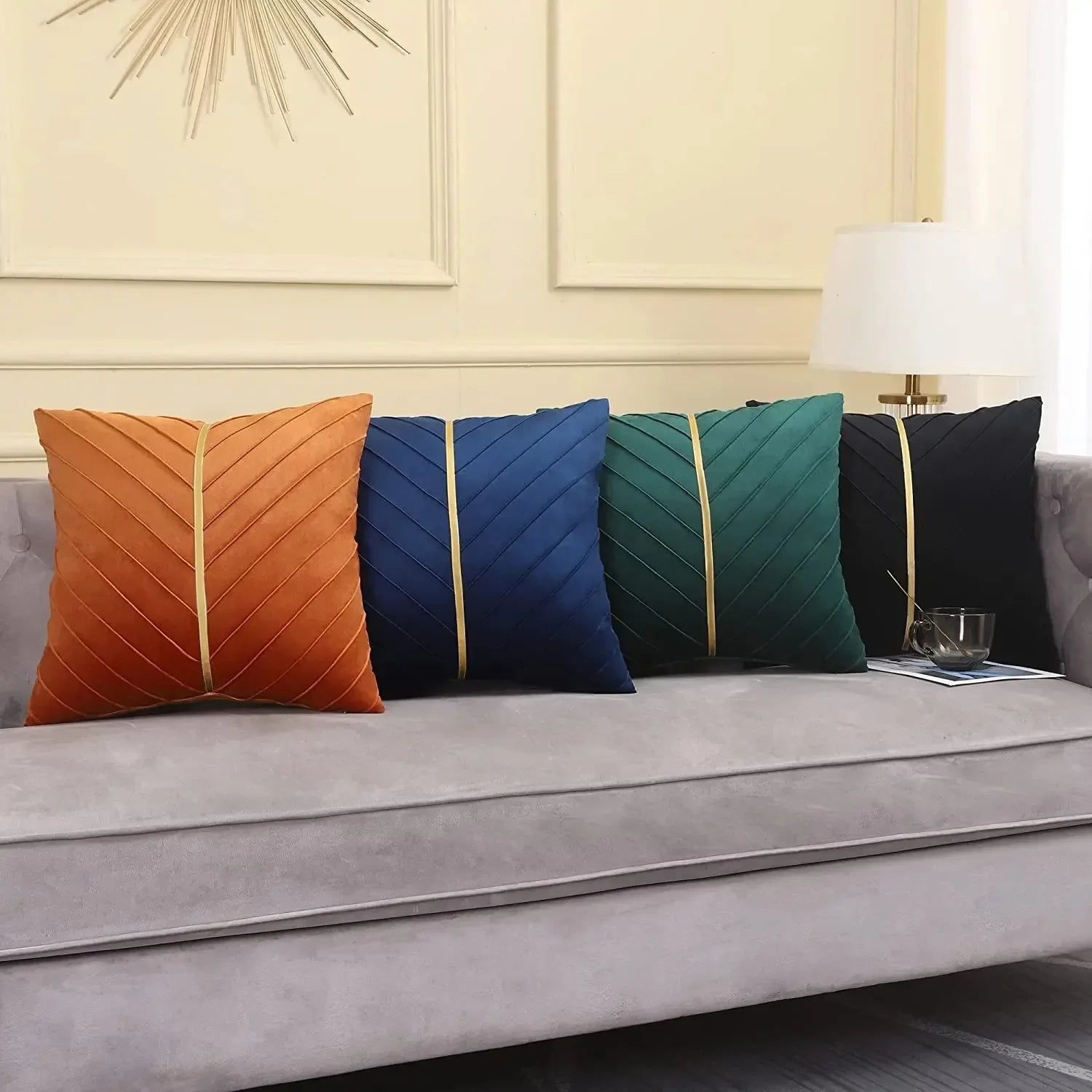 Luxury modern pillow covers from Mc The Black Diamonds, set of two, featuring sleek, contemporary design in elegant dark tones.
