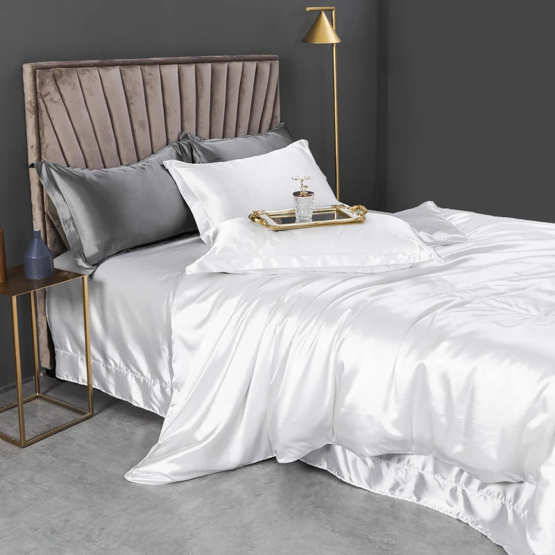 Luxury silk bedding set with duvet cover, bedsheet, and pillowcases from ๐๐ ๐๐๐ ๐น๐๐๐๐ ๐ป๐๐๏ฟฝ