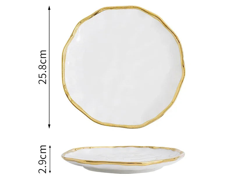 Light Luxury MC THE BLACK DIAMOND ceramic dinnerware set with elegant plates and bowls for household use.