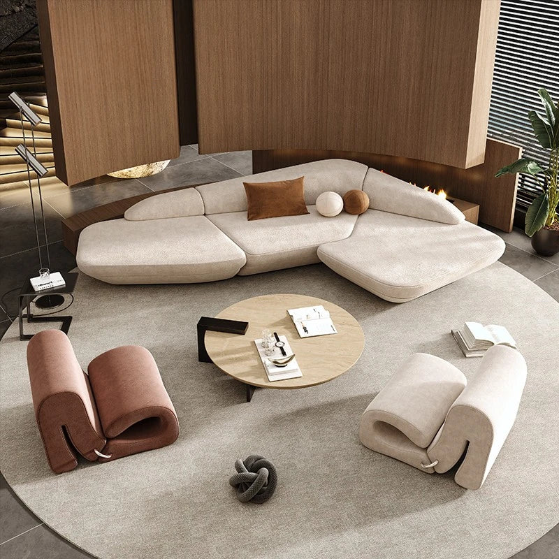 Curved luxury leisure reception corner sofa by MC THE BLACK DIAMOND, featuring plush seating and stylish sectional design.