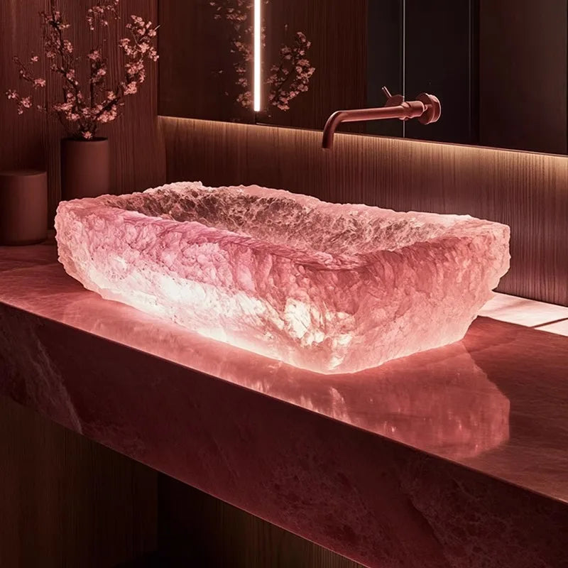 Resin dream crystal stone wash basin custom sales office model room bathroom single basin art table basin - https://mohammadcollection.com