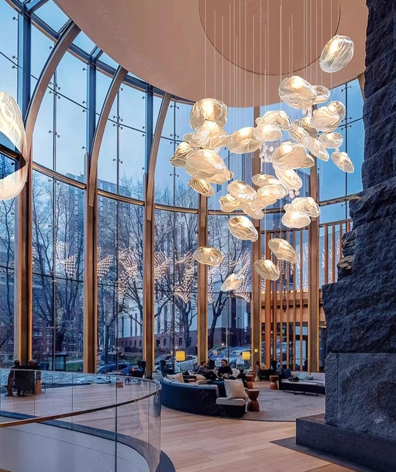Modern MC THE BLACK DIAMOND crystal chandelier with sparkling hanging crystals and elegant lighting fixture for home decor.