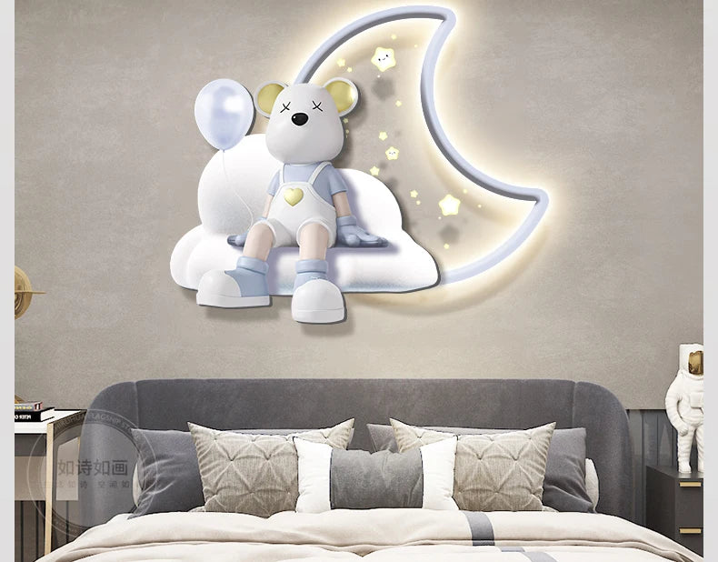 Children's room background wall decoration poster by MC THE BLACK DIAMOND featuring colorful, playful print for kids' bedroom decor.