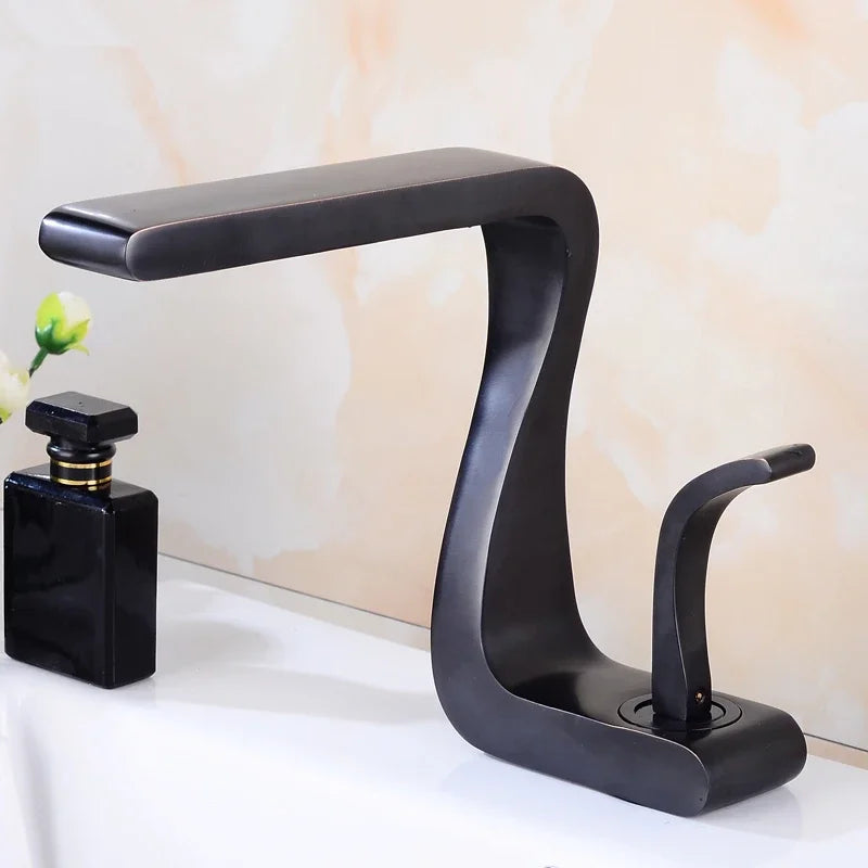 Luxury White Gold Bathroom Mixer Tap Brass Wash Basin Faucet Hot and Cold Water Sink Retro Faucet Single Hole Faucet Bathroom - https://mohammadcollection.com