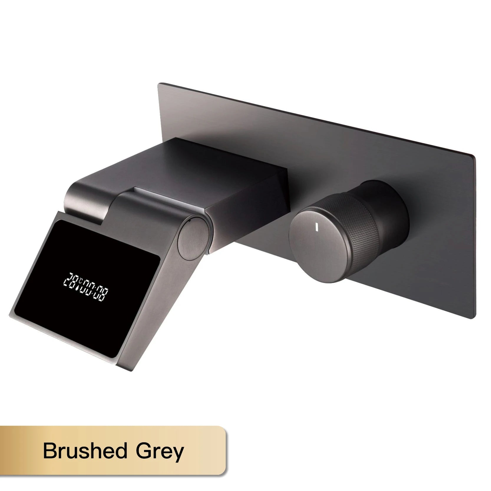 Intelligent black brass bathroom faucet with LED digital display design Hidden single handle cold & hot 2 control wash basin Tap - https://mohammadcollection.com