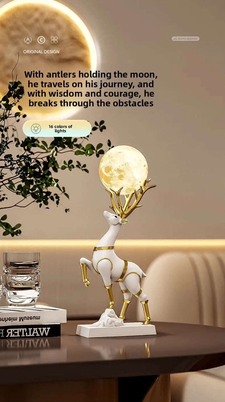 Nordic Luxury Decor Lucky Deer sculpture by 𝕄𝕔 𝕋𝕙𝕖 𝔹𝕝𝕒𝕔𝕜 𝔻𝕚𝕒𝕞𝕠𝕟