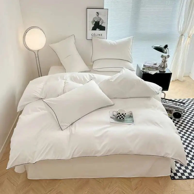 Black bedding set with minimalist queen/king size quilt and bedsheets from ๐๐ ๐๐๐ ๐น๐๐๐๐ ๐ป๐๐๐