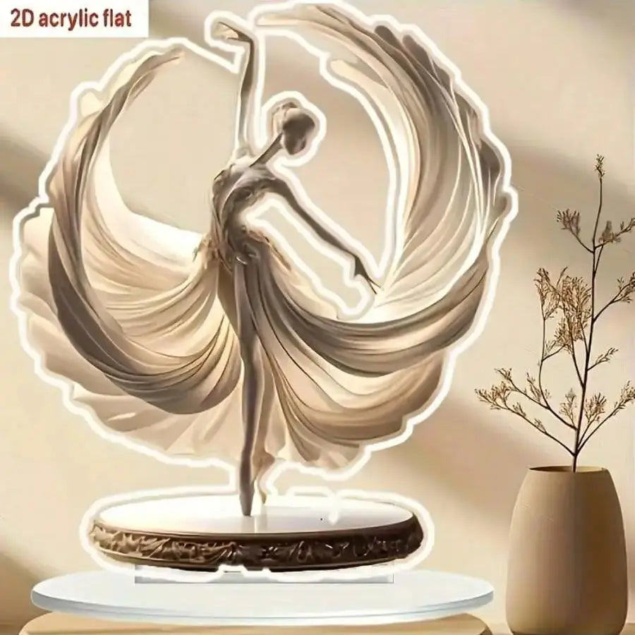 Crystal ballet dancer statue by MC THE BLACK DIAMOND, elegant home decor ornament featuring a classic ballet pose on a clear base.