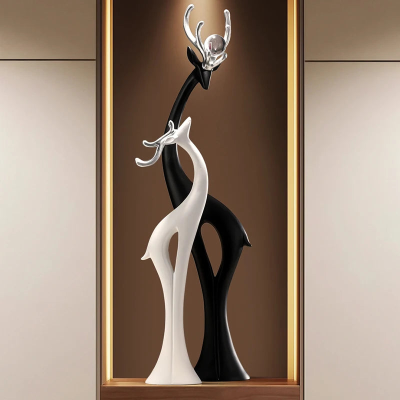 Modern Simple Home Decor Couple Deer Figurine Ornament Light Luxury Living Room TV Cabinet Entrance Desk Decoration Wedding Gift - ๐๐ฎ ๐๐๐ ๐น๐๐๐๐ ๐ป๐๐๐๐ ๐๐