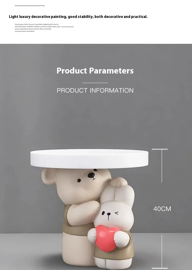 Cream Style Home Decor Parent-child Bear Statue Coffee Table Creative Livingroom Sofa Side Table Bedroom Bedside Table Furniture - ๐๐ฎ ๐๐๐ ๐น๐๐๐๐ ๐ป๐๐๐๐ ๐๐