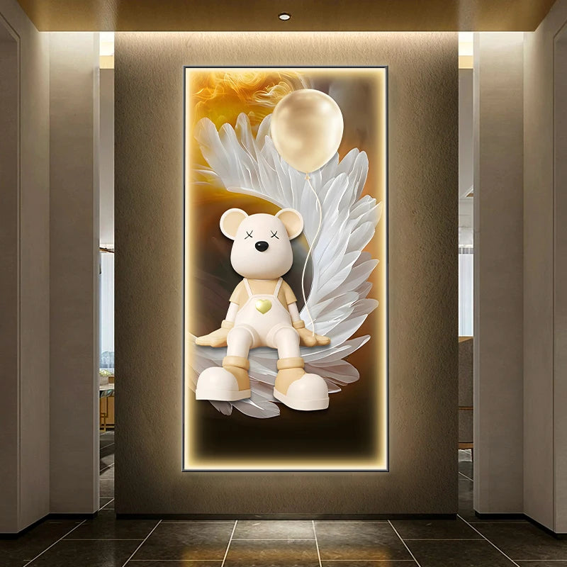 Modern wall decor LED painting poster by MC THE BLACK DIAMOND featuring vibrant, illuminated artwork for living rooms.