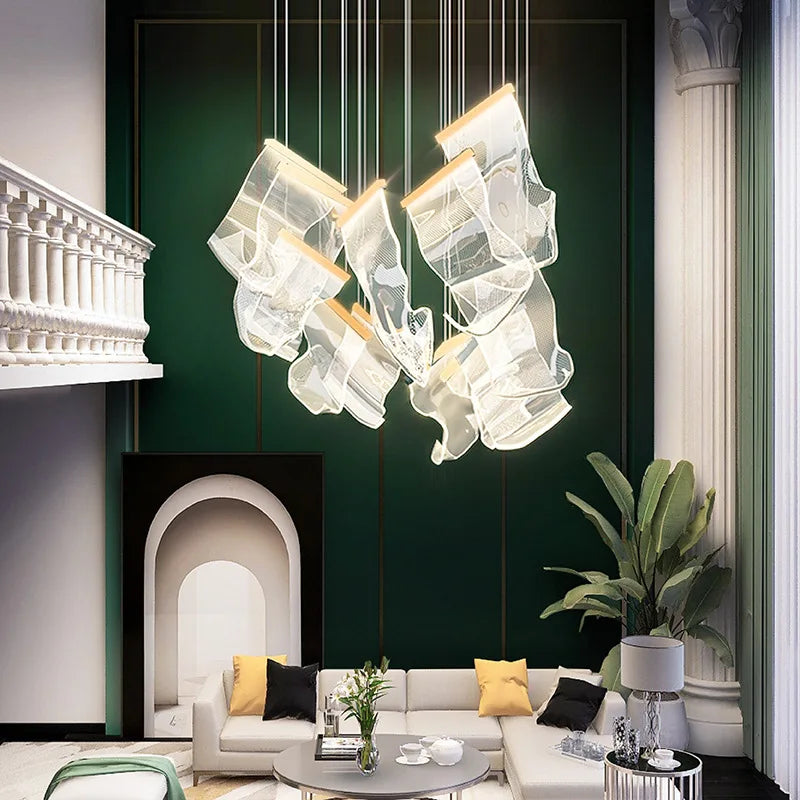 Modern LED chandelier by MC THE BLACK DIAMOND, stylish chandelier lighting fixture for living and dining rooms.