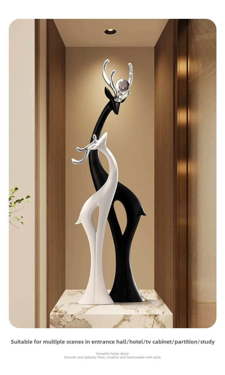Modern Simple Home Decor Couple Deer Figurine Ornament Light Luxury Living Room TV Cabinet Entrance Desk Decoration Wedding Gift - ๐๐ฎ ๐๐๐ ๐น๐๐๐๐ ๐ป๐๐๐๐ ๐๐