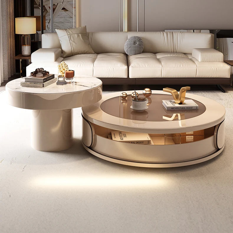 Minimalist Nordic-style coffee table by MC THE BLACK DIAMOND with sleek storage space and modern luxury design.