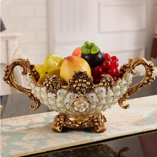 European Resin Diamond Fruit Plate Dried Fruit Candy Dish Tissue Box Ornaments Home Livingroom Table Furnishing Decoration Craft - https://mohammadcollection.com