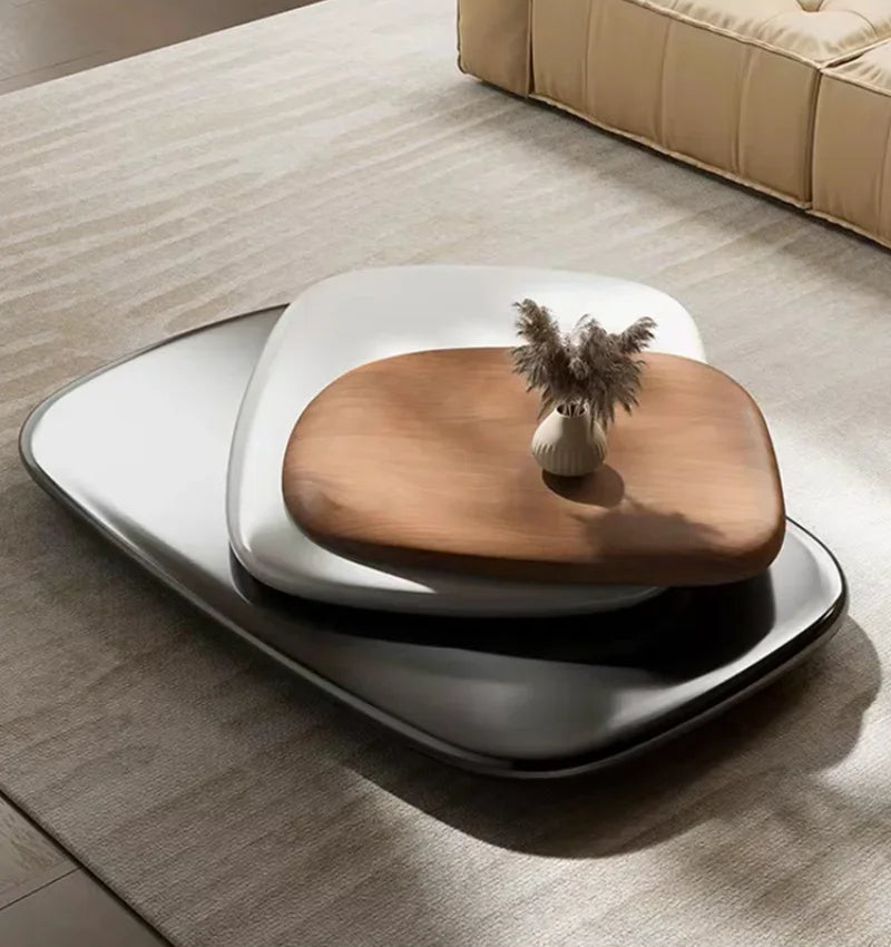 Elegant MC THE BLACK DIAMOND floating coffee table for large apartments, featuring a sleek Italian designer creative style.