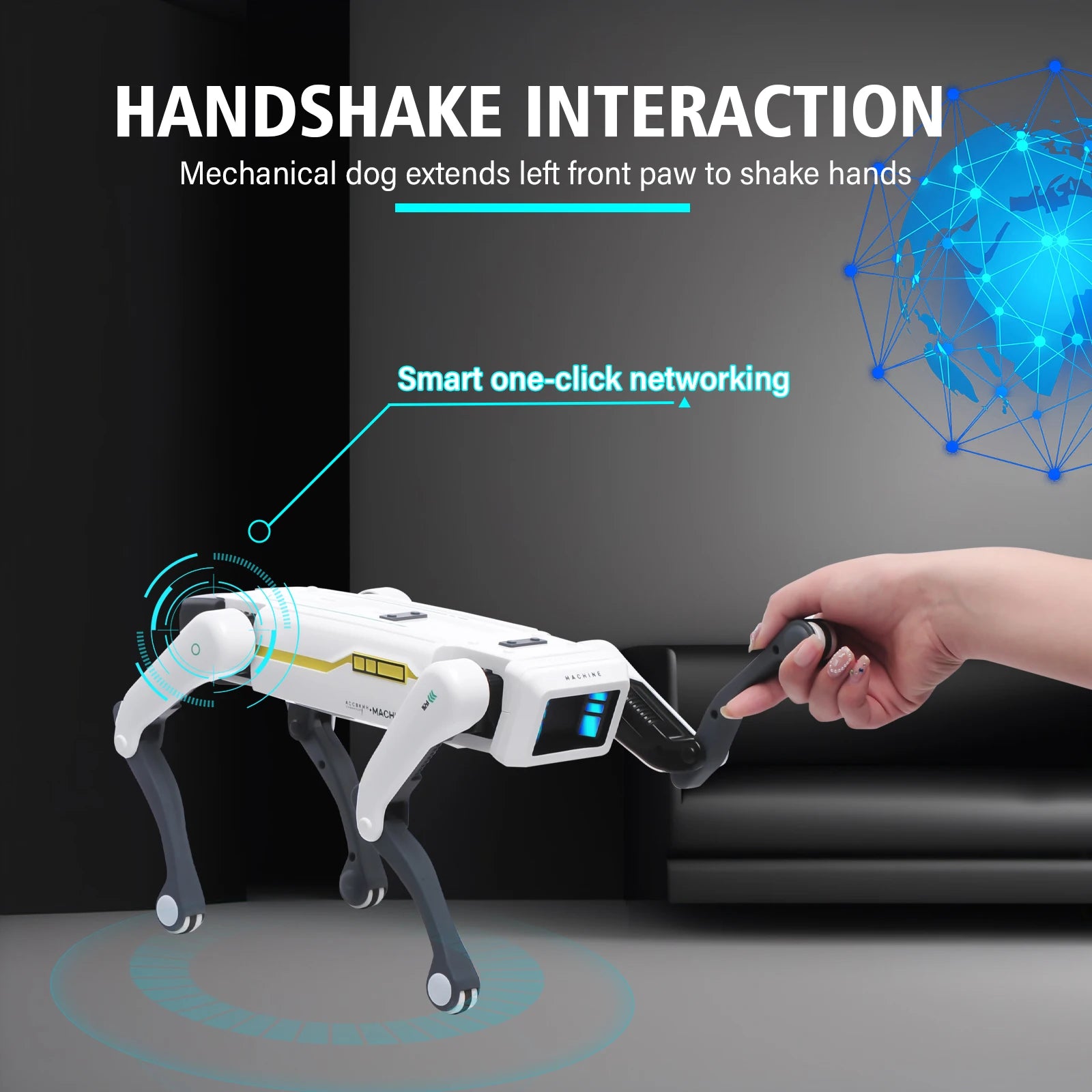 MC THE BLACK DIAMOND Intelligent AI RC Robot showcasing remote control robot with sleek design and advanced features.