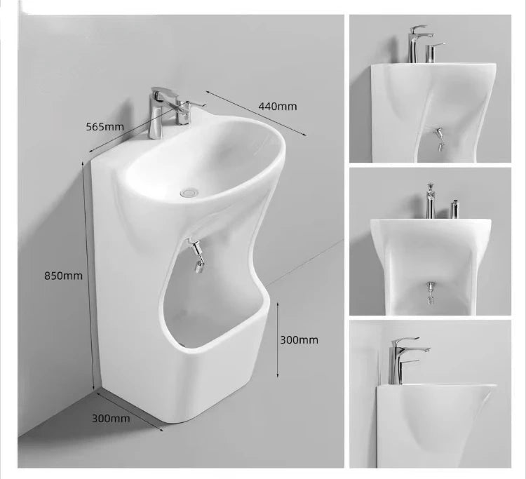 Modern high-gloss veneer square ceramic foot basin from MC THE BLACK DIAMOND, non-slip bathroom accessory set, sleek and stylish design