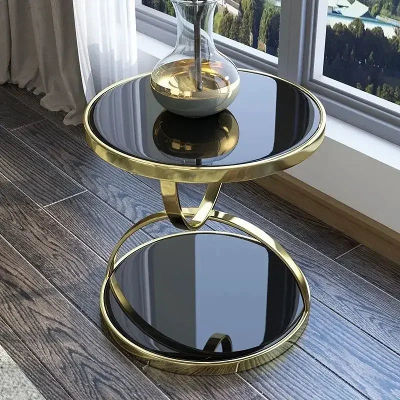 Sofa Side Table for Living Room Modern Center Tables Glass Stainless Steel Round End Table Nordic Luxury Coffee Table Decoration - https://mohammadcollection.com
