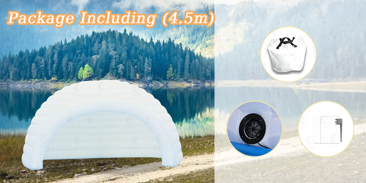 Inflatable Igloo Dome Tent by MC THE BLACK DIAMOND, premium air-supported pop-up tent with a sturdy, inflatable structure.
