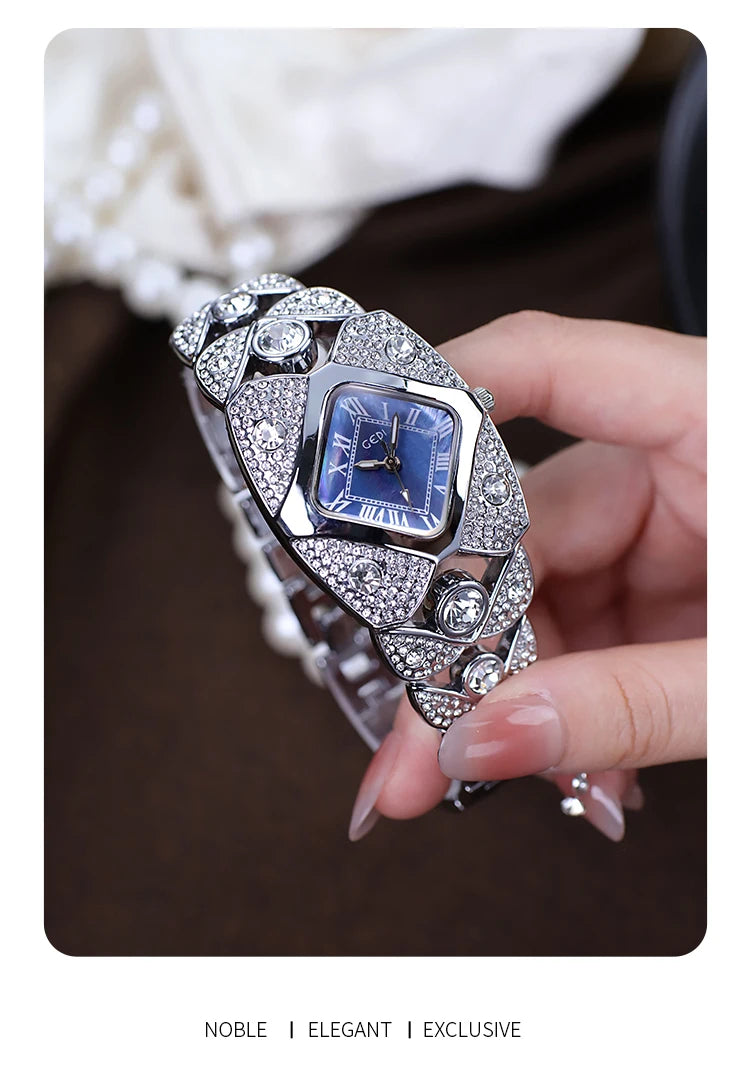 2025 New Women Watch Light Luxury Brand Diamond Inlaid Bracelet Watches Waterproof Ladies Fashion Quartz Clock Wristwatch Gift - https://mohammadcollection.com