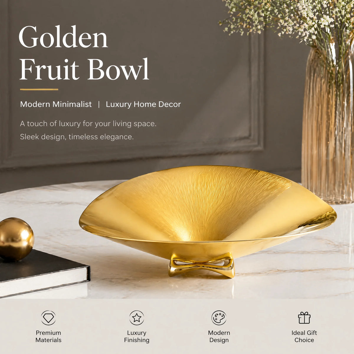Luxury Gold Washed Fruit Bowl,