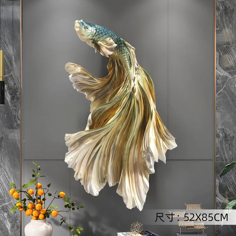 Nordic Home Wall Decor Fighting Fish sculpture by ๐๐ ๐๐๐ ๐น๐๐๐๐ ๐ป๐๐๐๐ ๏ฟฝ