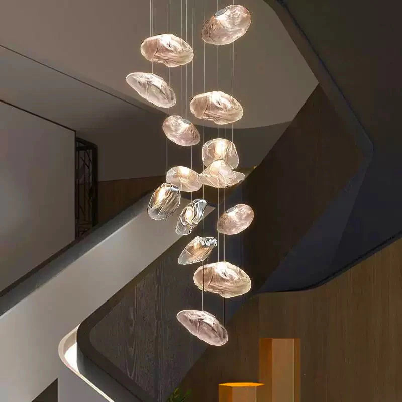 MC THE BLACK DIAMOND Nordic pendant light featuring a stair chandelier design for living rooms and bedrooms.