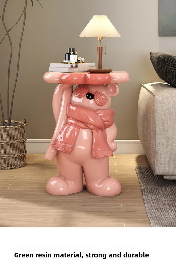 Nordic Style Living Room Small Coffee Table Creative Cartoon Bear Sofa Side Table Kawaii Room Decor Bedside Table Storage Rack - 𝕄𝕮 𝕋𝕙𝕖 𝔹𝕝𝕒𝕔𝕜 𝔻𝕚𝕒𝕞𝕠𝕟𝕕