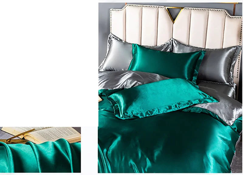 Luxury Mulberry satin bedding set with silky duvet cover and sheets, soft and skin-friendly, from ๐๐ ๐๐๐ ๐น๐๐๐๐ ๐ป๐๏ฟฝ