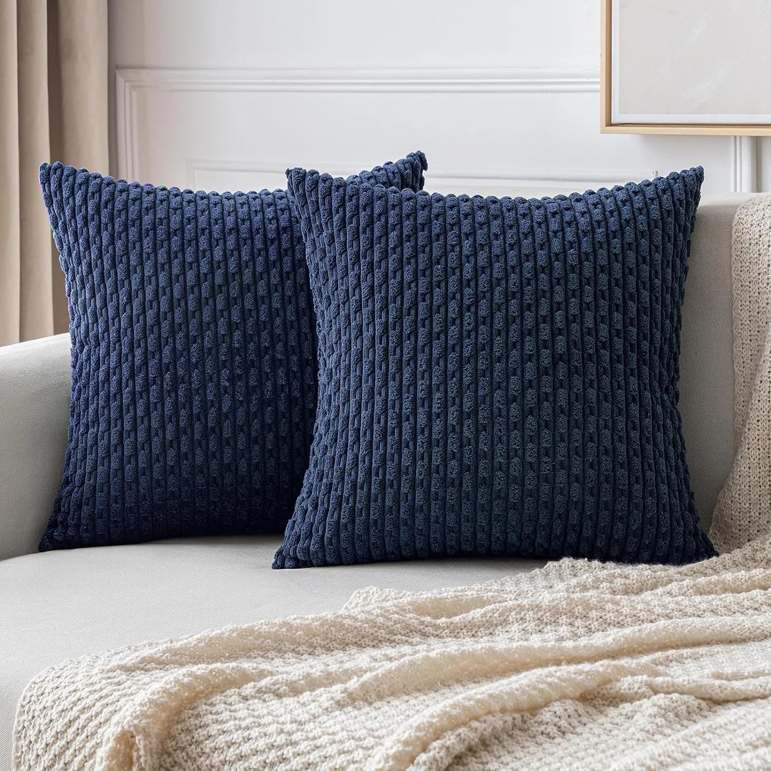 Dark green corduroy throw pillow cover for couch or bed, 16x16 inch decorative cushion by 𝕄𝕔 𝕋𝕙𝕖 𝔹𝕝𝕒𝕔𝕜 𝔻�