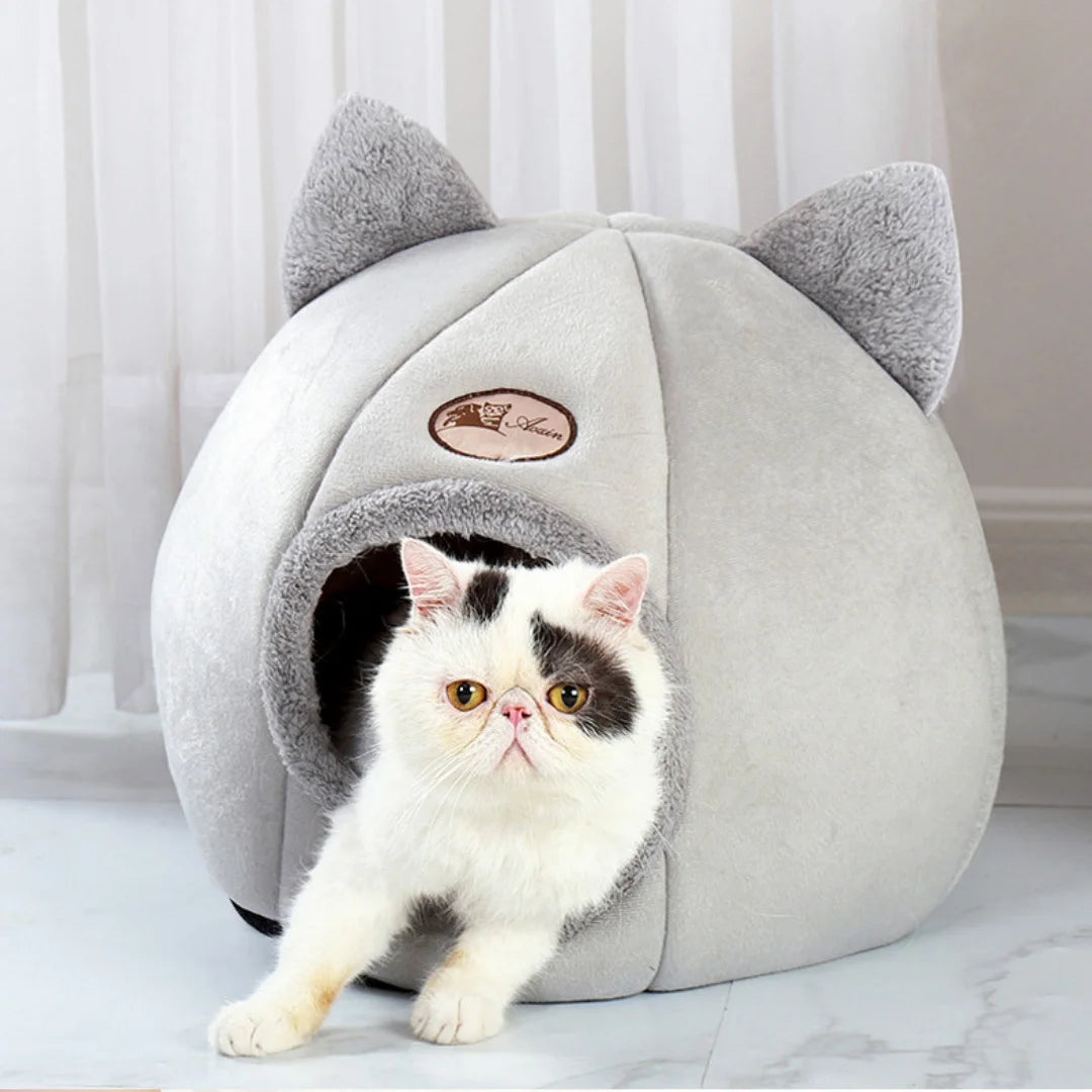 Pet bed with cat ears cat bed for small medium large cats Keep warm in winter Comfortable and soft Machine washable - https://mohammadcollection.com