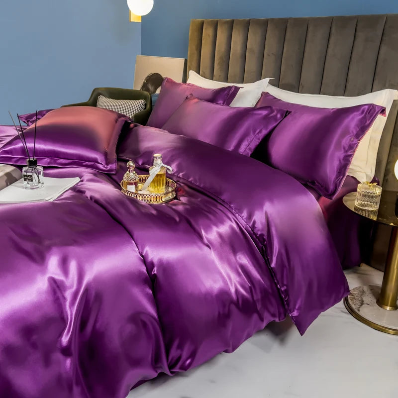 Luxury silk bedding set with duvet cover, bedsheet, and pillowcases from ๐๐ ๐๐๐ ๐น๐๐๐๐ ๐ป๐๐๏ฟฝ