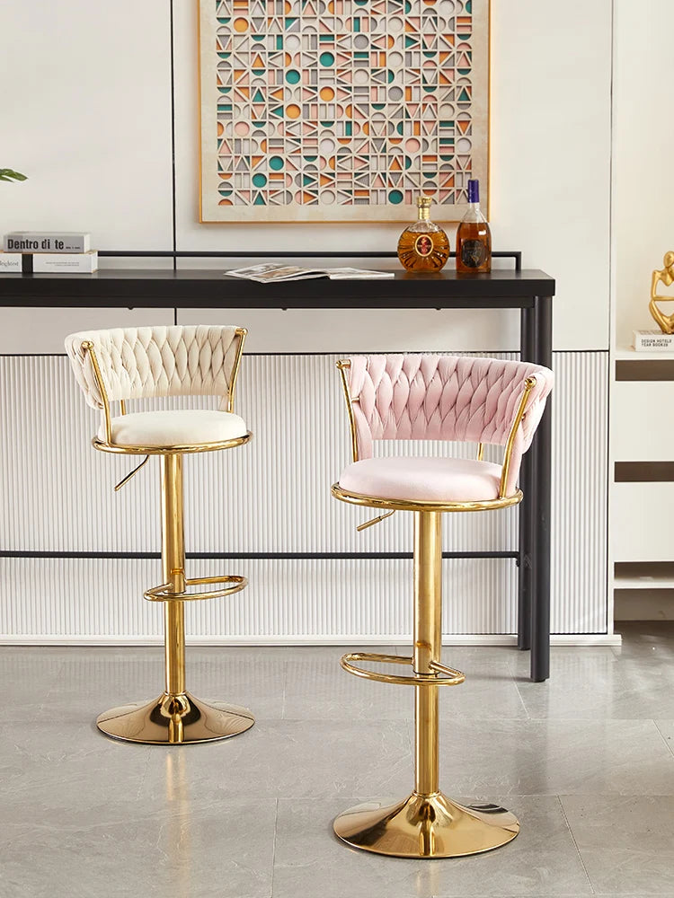 Rotating Lifting Bar Chair, High Foot Stool, Nordic Furniture, Backrest, Velvet Bar Stool, Bar Stools For Kitchen, Counter Stool - ๐๐ฎ ๐๐๐ ๐น๐๐๐๐ ๐ป๐๐๐๐ ๐๐